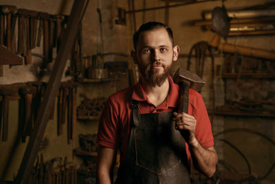 Portrait of man working