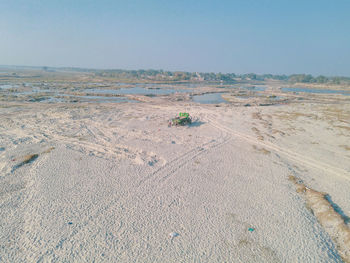 Scenic view of land against clear sky