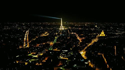 Illuminated cityscape at night