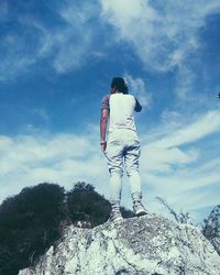 Silhouette of woman standing on landscape