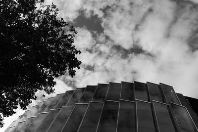 Low angle view of modern building against sky