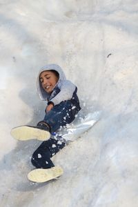 Full length of man in snow
