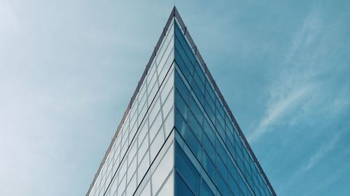 Low angle view of modern building against sky