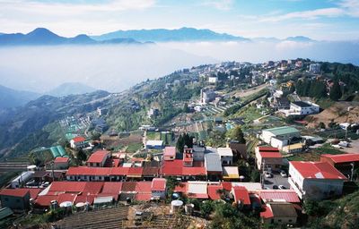 High angle view of cityscape