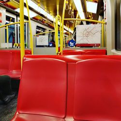 Empty seats in train