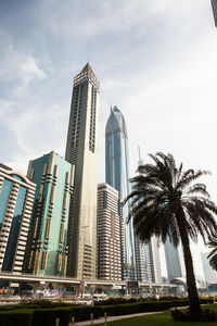 Low angle view of modern building against sky