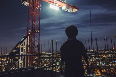 Illuminated cityscape at night