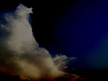 Low angle view of cloudscape at night