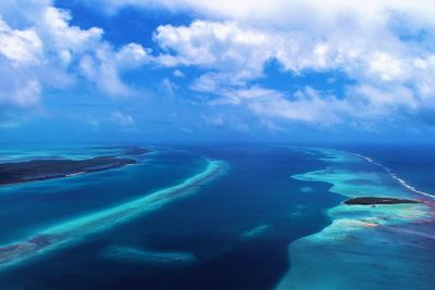 Aerial view of sea against sky