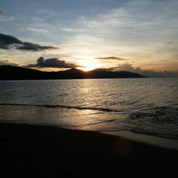 Scenic view of sea during sunset