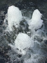 Frozen water in winter