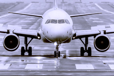 Airplane on airport runway