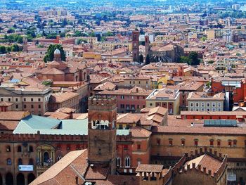 High angle shot of townscape