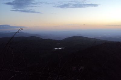 Scenic view of landscape against sky during sunset