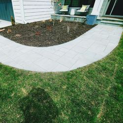 High angle view of grassy field