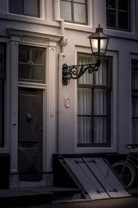 Closed door of building