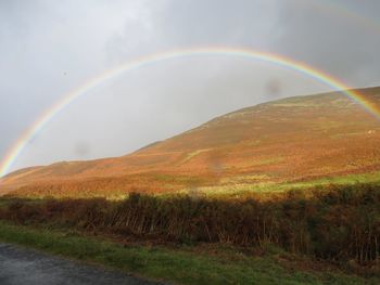 Scenic view of landscape against cloudy sky