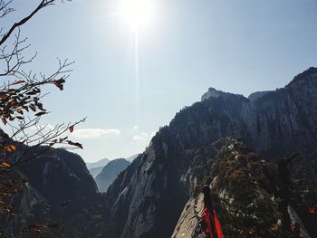 Panoramic view of snowcapped mountains against sky