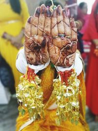Close-up of tiger on flower