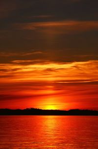 Scenic view of sea during sunset