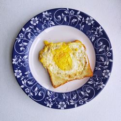 Directly above shot of breakfast served on table