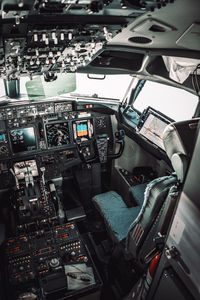 High angle view of airplane window