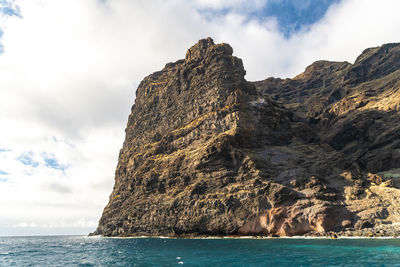 Los gigantes seen from a boat in the atlantic ocean in winter