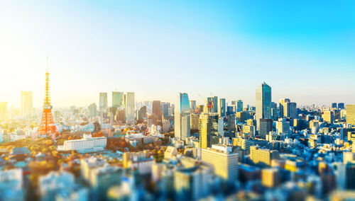 Aerial view of buildings in city