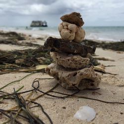 Stack of pebbles on beach