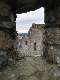 View of old ruins of building