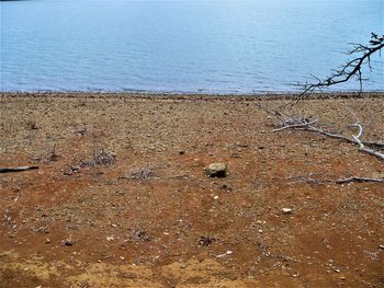 High angle view of beach against sky