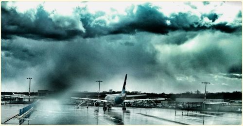 Reflection of cloudy sky in water