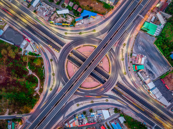 High angle view of traffic on city street