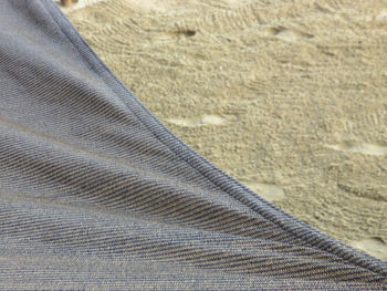 High angle view of sand on beach