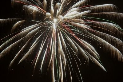 Firework display at night