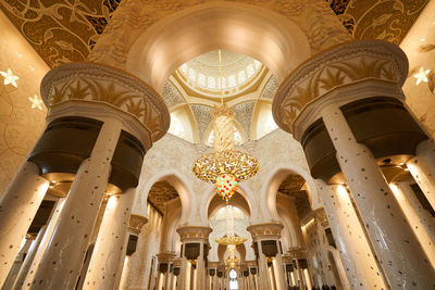 Low angle view of ornate ceiling