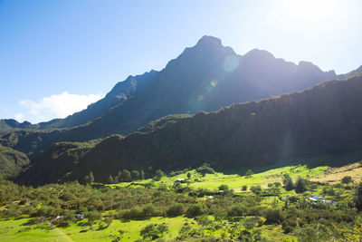 Scenic view of mountains against sky