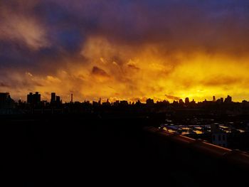 Scenic view of dramatic sky during sunset