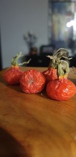 Close-up of strawberries on table