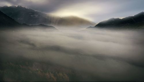 Scenic view of mountains against sky