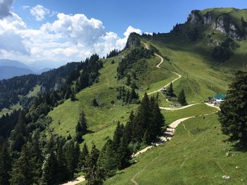 Scenic view of green mountain