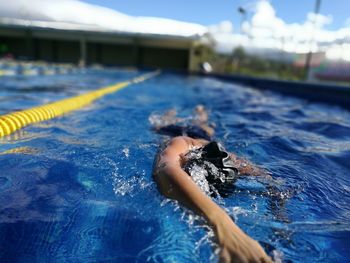 Man in swimming pool