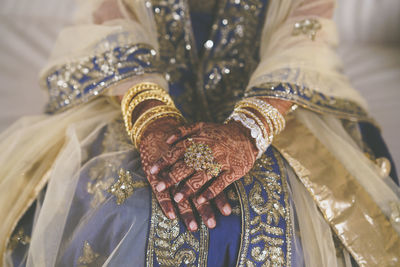 Midsection of indian bride