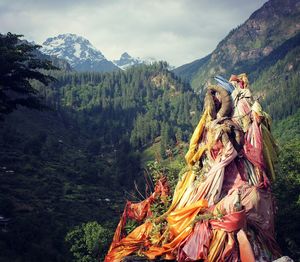 Panoramic view of mountains against sky