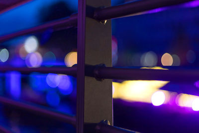 Close-up of illuminated lights at night