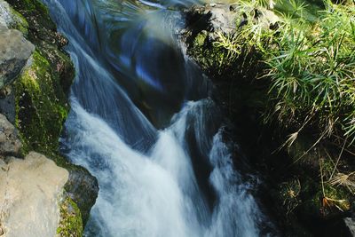 Scenic view of waterfall