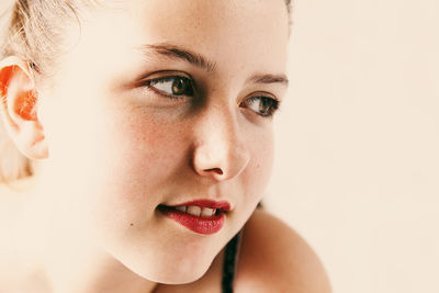 Close-up portrait of young woman