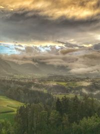 Aerial view of landscape against sky