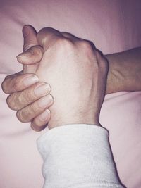 Close-up of man with hands