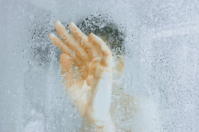 Directly above shot of woman in water